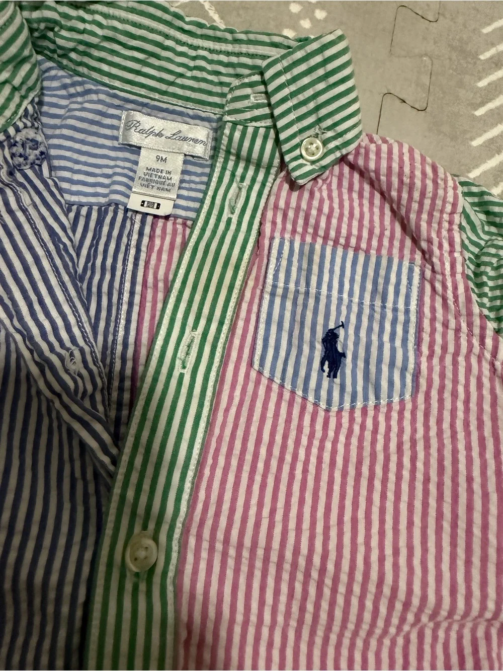 Baby boy Ralph Lauren seersucker one piece